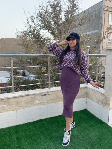 ست دوتیکه سارافن و بلوز بافت زیبا